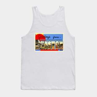 Greetings from Evanston, Illinois - Vintage Large Letter Postcard Tank Top